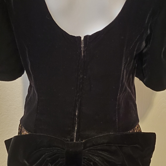 Vintage Jessica McClintock Velvet 80s Party Dress - Picture 10 of 16